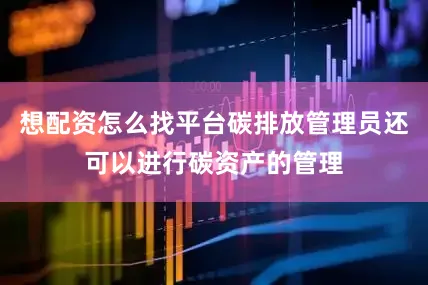 想配资怎么找平台碳排放管理员还可以进行碳资产的管理
